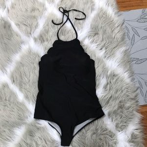 One piece high neck swim suit